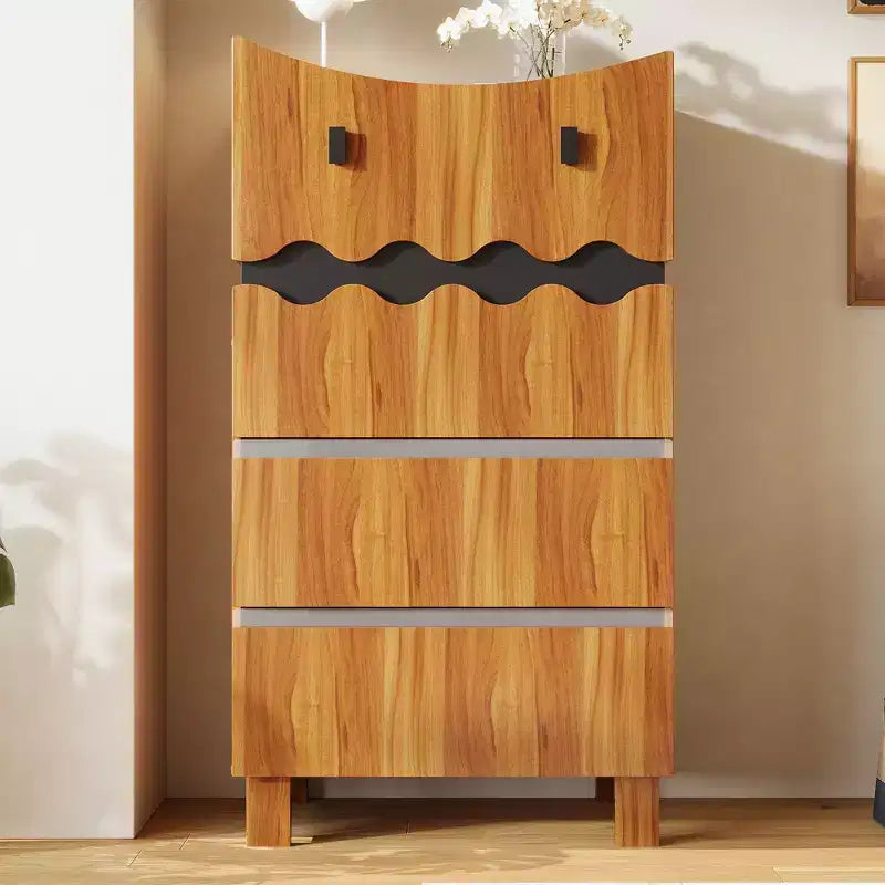 Hitow Creative Little - Monster-Shaped Vertical Dresser  Wood-Finish Multi-Drawer Storage Cabinet