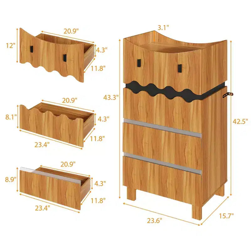 Cassettiera verticale a forma di mostro a 4 cassetti