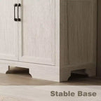 Mobile Dispensa da Cucina con Effetto Rovere Bianco, Ante Doppie e Cassetto