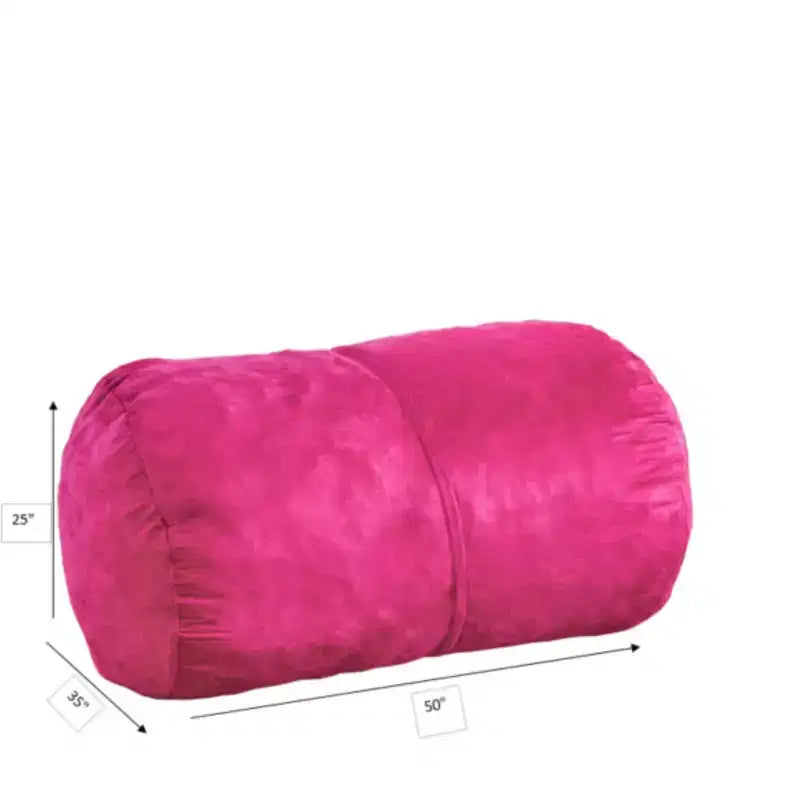 Poltrona Sacco Cilindrica 120 cm – Divano da Pavimento in Suedine per Camera da Letto e Soggiorno