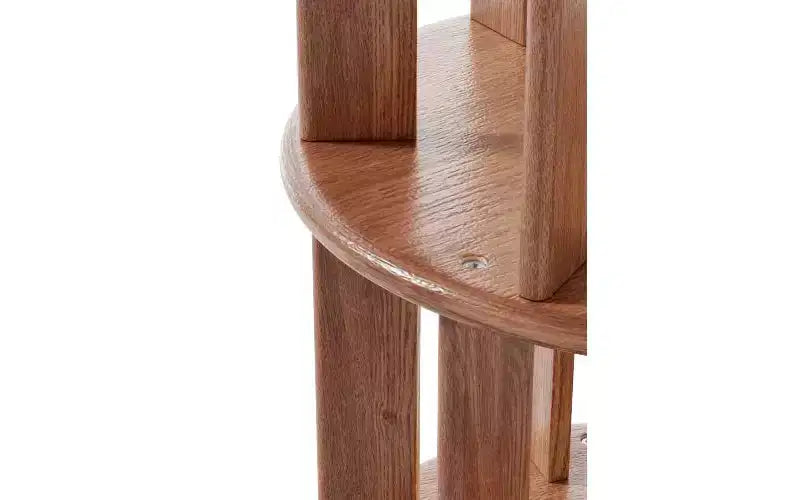 Libreria Girevole a Torre con Ruote – Legno Massello a 4/5/6 Livelli, Design Stretto per Piccoli Spazi